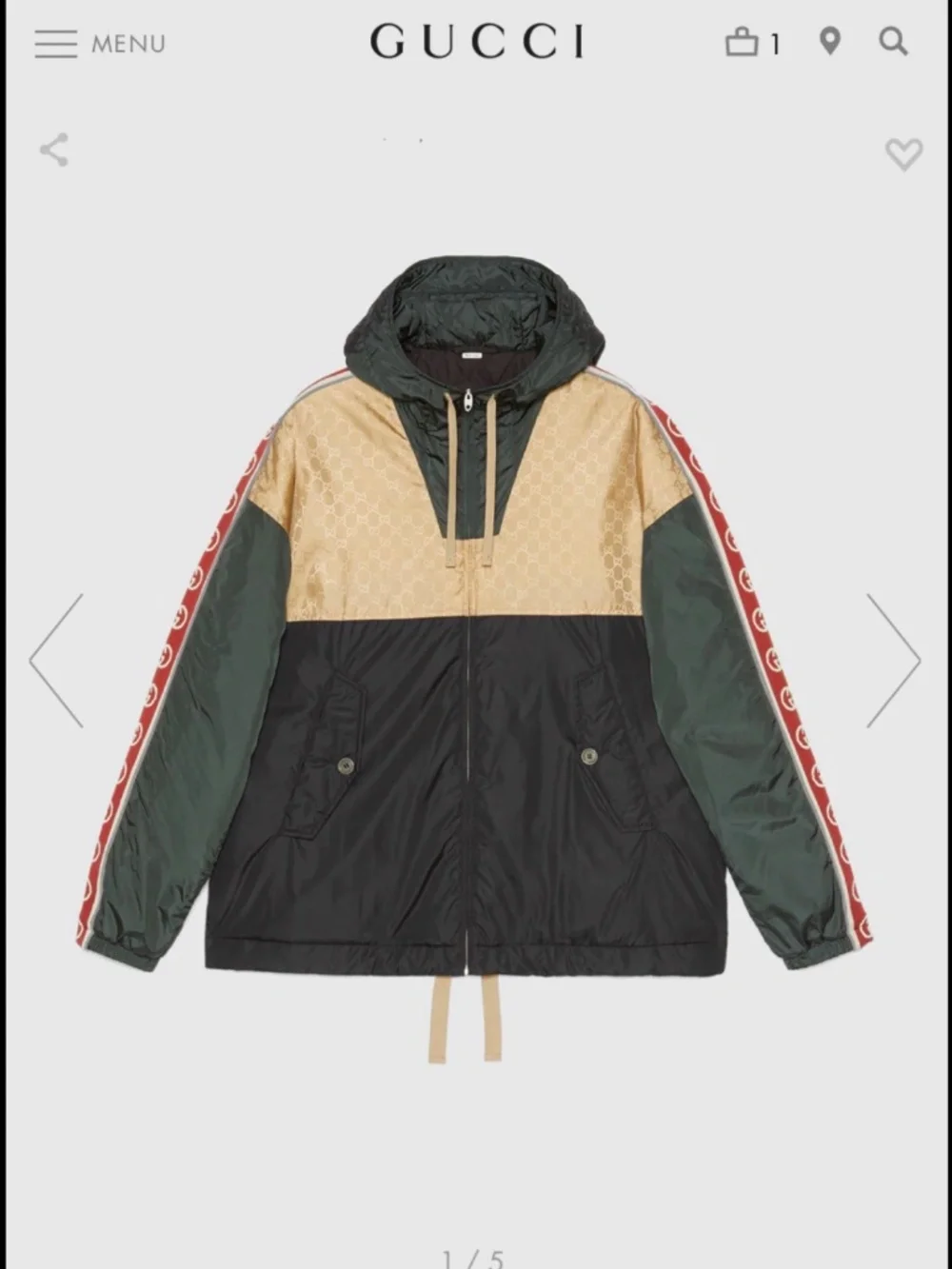 GUCCI GG JACQUARD NYLON JACKET